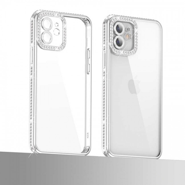 Apple iPhone 12 Kılıf Kamera Korumalı Taşlı Zore Mina Kapak Apple iPhone 12 Kılıf Kamera Korumalı Taşlı Zore Mina Kapak