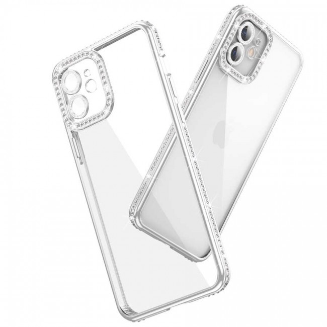 Apple iPhone 12 Kılıf Kamera Korumalı Taşlı Zore Mina Kapak Apple iPhone 12 Kılıf Kamera Korumalı Taşlı Zore Mina Kapak