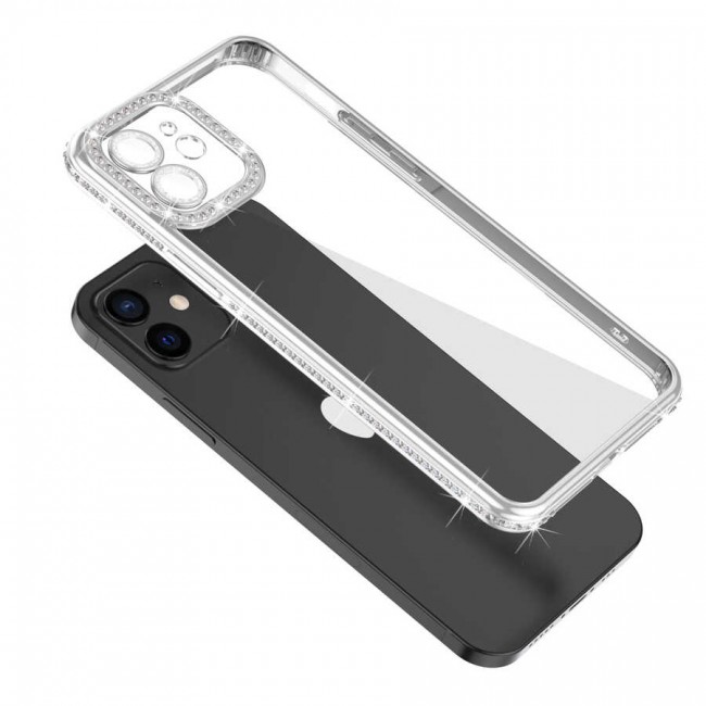Apple iPhone 12 Kılıf Kamera Korumalı Taşlı Zore Mina Kapak Apple iPhone 12 Kılıf Kamera Korumalı Taşlı Zore Mina Kapak