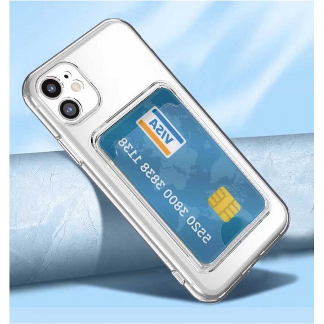 Apple iPhone 12 Kılıf Kartlıklı Şeffaf Zore Setra Clear Silikon Kapak Apple iPhone 12 Kılıf Kartlıklı Şeffaf Zore Setra Clear Silikon Kapak
