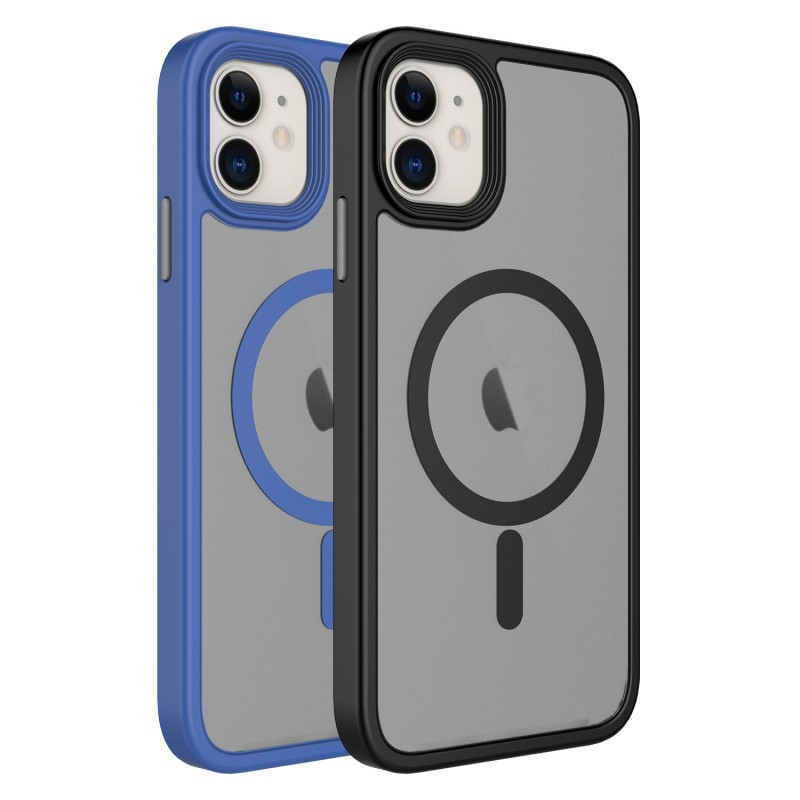 Bal-z Apple iPhone 12 Kılıf Mat Arka Yüzey Wireless Şarj Özellikli  Flet M-safe Kapak