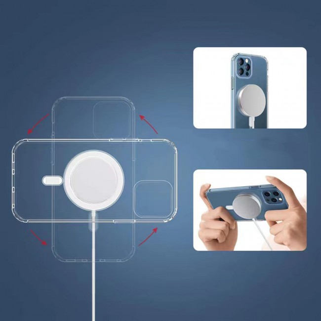 Apple iPhone 12 Mini Kılıf Magsafe Şarj Özellikli Şeffaf Sert PC Zore Embos Kapak Apple iPhone 12 Mini Kılıf Magsafe Şarj Özellikli Şeffaf Sert PC Zore Embos Kapak