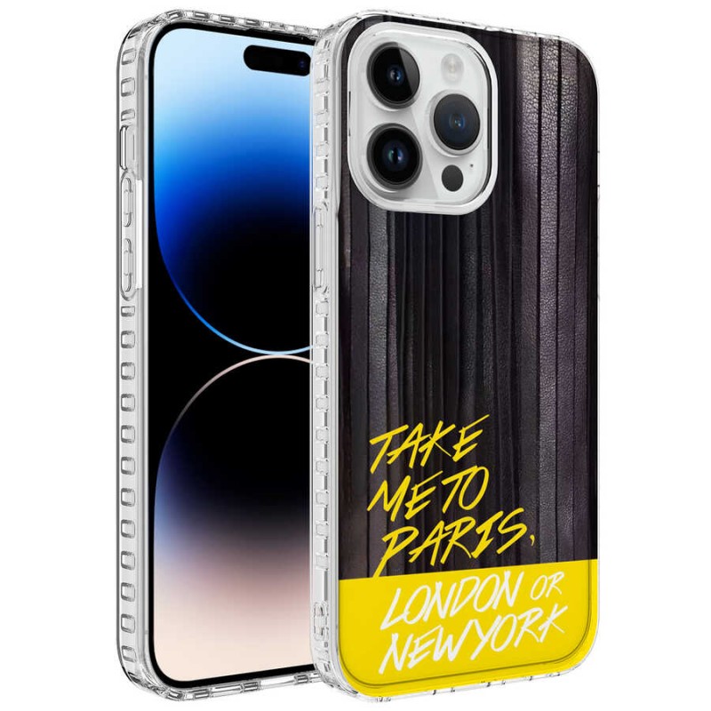 Bal-z Apple iPhone 12 Pro Kılıf Airbag Kenarlı Renkli Desenli Silikon  Elegans Kapak