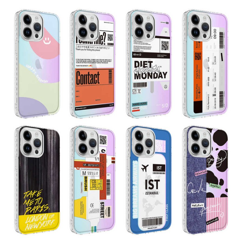 Bal-z Apple iPhone 12 Pro Kılıf Airbag Kenarlı Renkli Desenli Silikon  Elegans Kapak