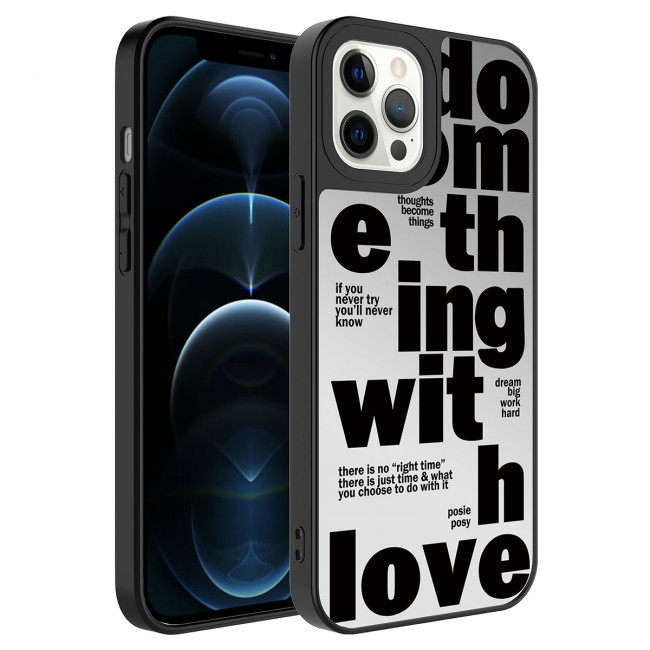 Apple iPhone 12 Pro Kılıf Aynalı Desenli Kamera Korumalı Parlak Zore Mirror Kapak Apple iPhone 12 Pro Kılıf Aynalı Desenli Kamera Korumalı Parlak Zore Mirror Kapak