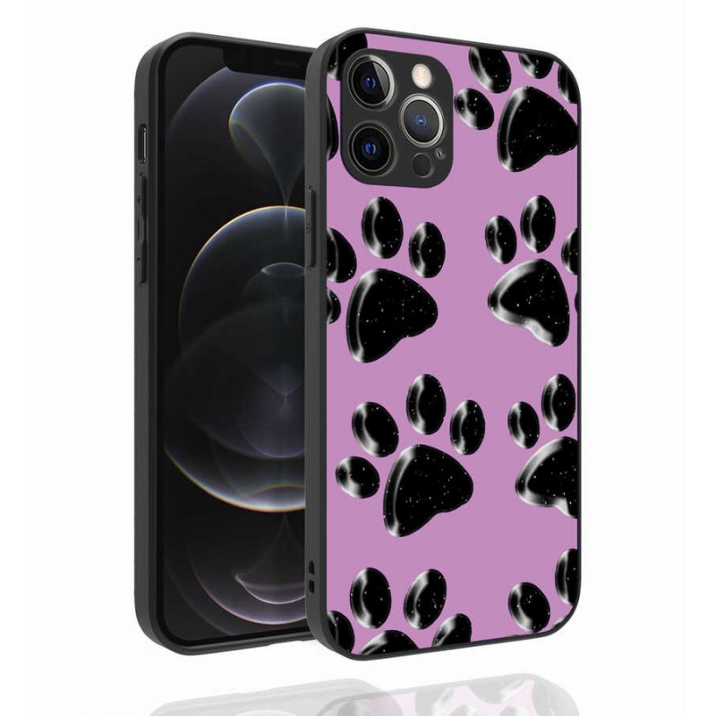 Bal-z Apple iPhone 12 Pro Kılıf Desenli Kamera Korumalı Parlak  Nora Kapak