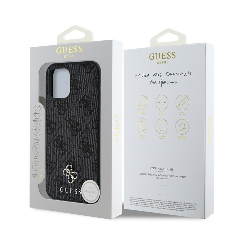 Bal-z Apple iPhone 12 Pro Kılıf Guess Orjinal Lisanslı M-safe Şarj Özellikli Small 4G Classic Kapak