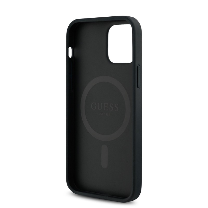 Bal-z Apple iPhone 12 Pro Kılıf Guess Orjinal Lisanslı M-safe Şarj Özellikli Small 4G Classic Kapak