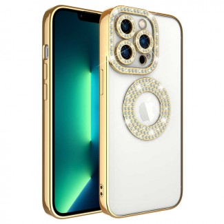 Apple iPhone 12 Pro Kılıf Kamera Korumalı Taş Süslemeli Arkası Şeffaf Zore Asya Kapak Apple iPhone 12 Pro Kılıf Kamera Korumalı Taş Süslemeli Arkası Şeffaf Zore Asya Kapak