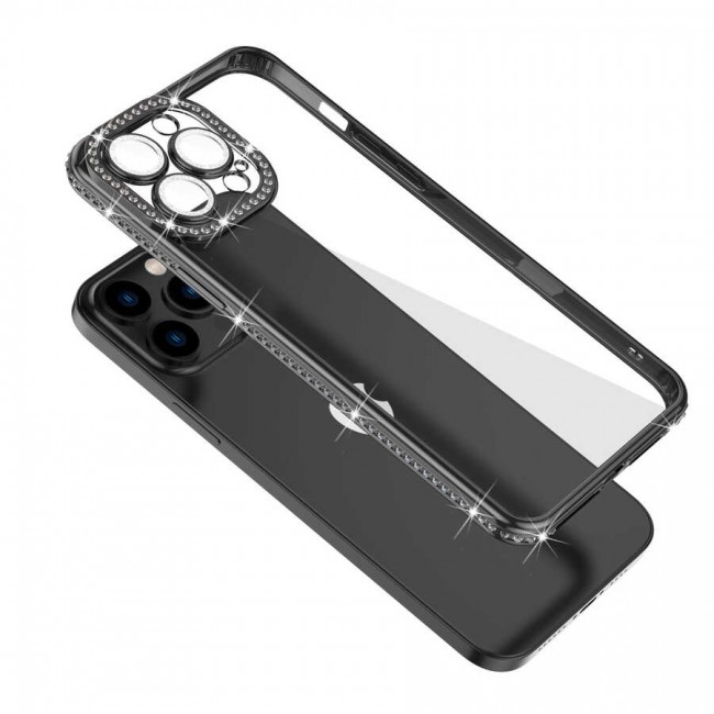 Apple iPhone 12 Pro Kılıf Kamera Korumalı Taşlı Zore Mina Kapak Apple iPhone 12 Pro Kılıf Kamera Korumalı Taşlı Zore Mina Kapak