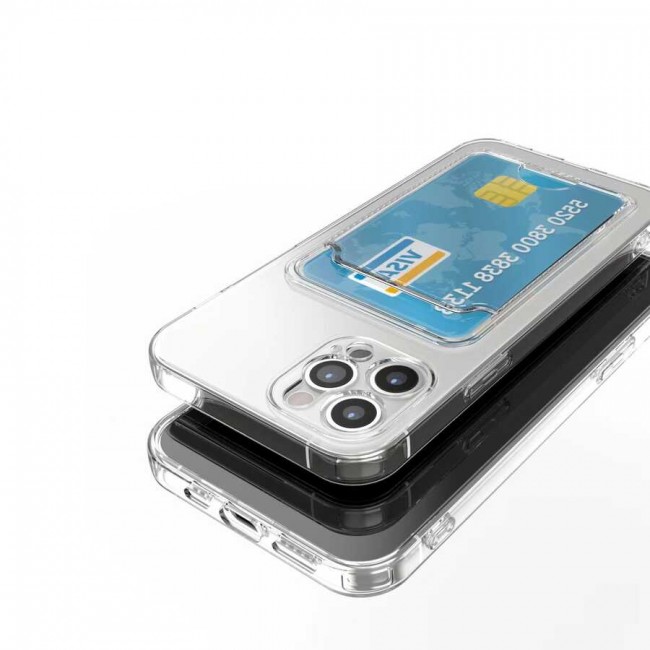Apple iPhone 12 Pro Kılıf Kartlıklı Şeffaf Zore Setra Clear Silikon Kapak Apple iPhone 12 Pro Kılıf Kartlıklı Şeffaf Zore Setra Clear Silikon Kapak