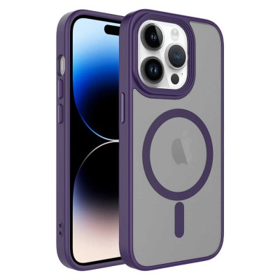 Bal-z Apple iPhone 12 Pro Kılıf Mat Arka Yüzey Wireless Şarj Özellikli  Flet M-safe Kapak