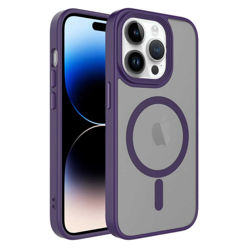 Bal-z Apple iPhone 12 Pro Kılıf Mat Arka Yüzey Wireless Şarj Özellikli  Flet M-safe Kapak