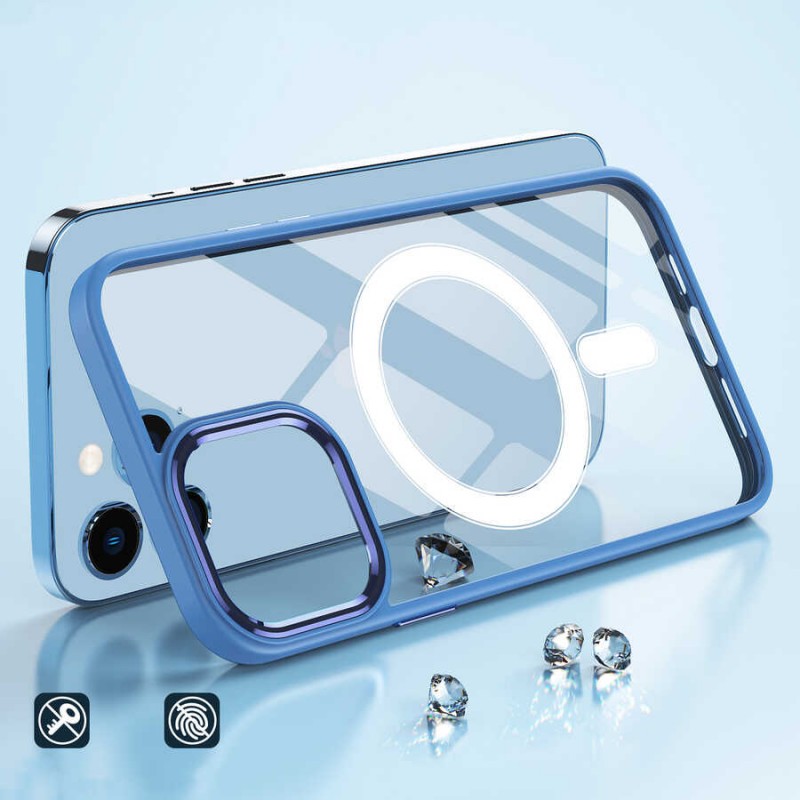 Bal-z Apple iPhone 12 Pro Kılıf Wireless Şarj Özellikli  Krom M-safe Silikon Kapak