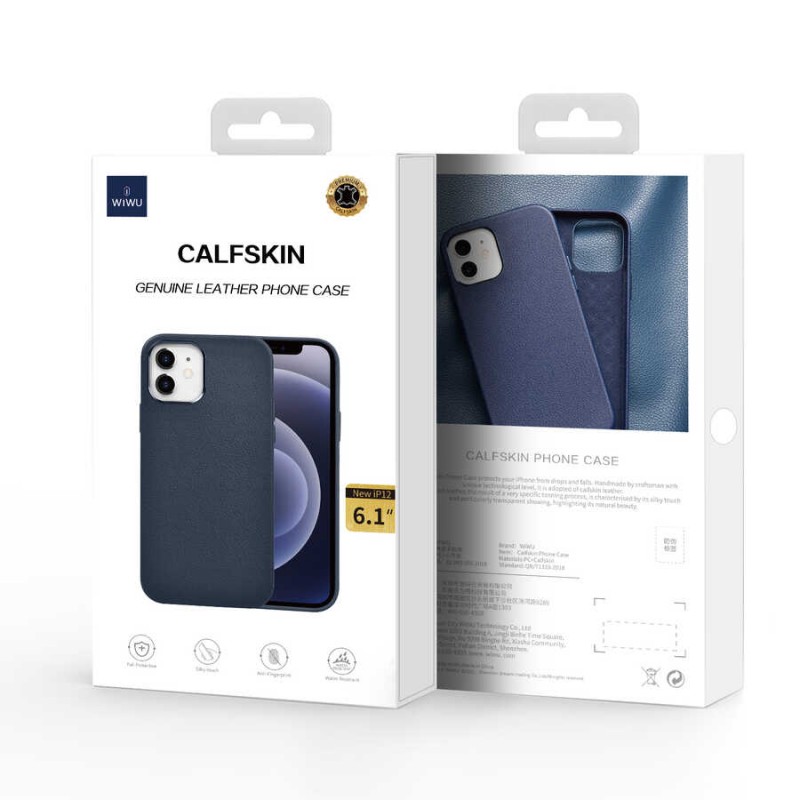 Bal-z Apple iPhone 12 Pro Kılıf Wiwu Calfskin Kapak