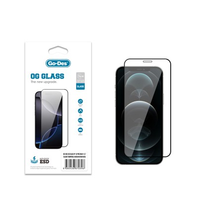 Bal-z Apple iPhone 12 Pro Max Go Des OG Glass Antistatik Temperli Cam Ekran Koruyucu