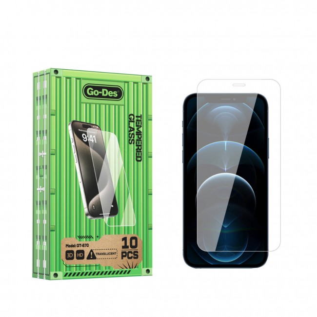 Apple iPhone 12 Pro Max Go Des Parmak İzi Bırakmayan 9H Oleofobik Bom Glass Ekran Koruyucu 10'lu Paket Apple iPhone 12 Pro Max Go Des Parmak İzi Bırakmayan 9H Oleofobik Bom Glass Ekran Koruyucu 10'lu Paket