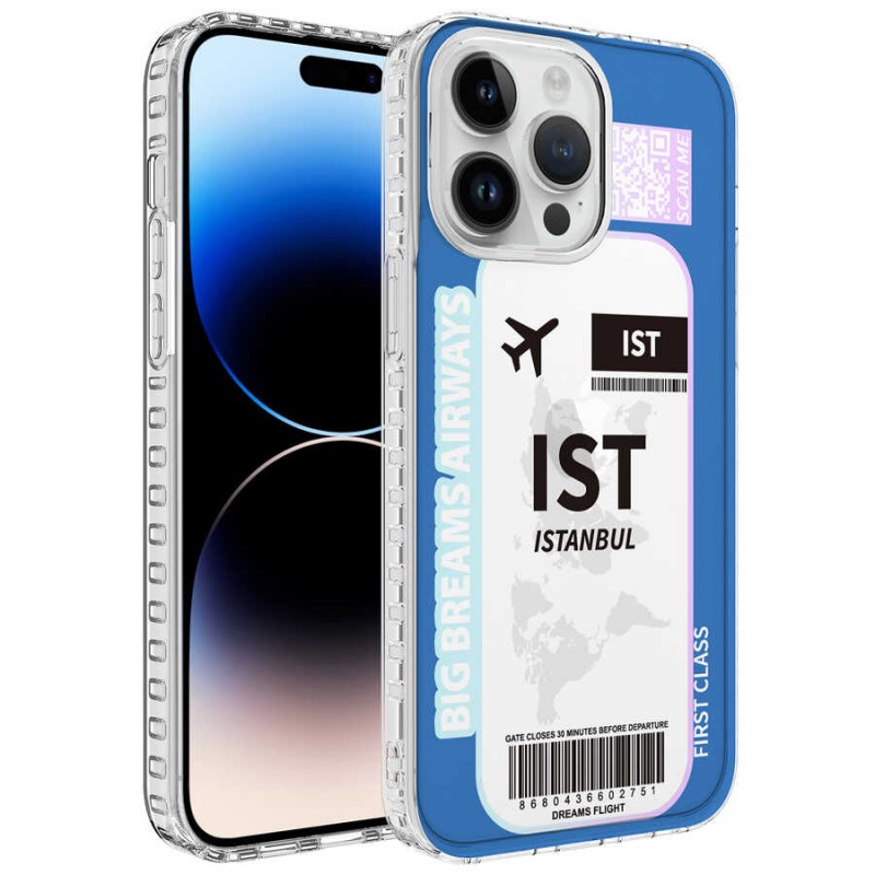 Bal-z Apple iPhone 12 Pro Max Kılıf Airbag Kenarlı Renkli Desenli Silikon  Elegans Kapak