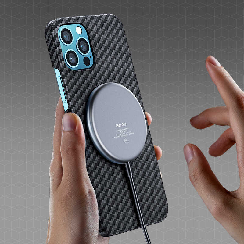 Bal-z Apple iPhone 12 Pro Max Kılıf Benks MFİ M-safe Magnetic Aramid Kapak