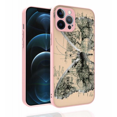 Bal-z Apple iPhone 12 Pro Max Kılıf Desenli Kamera Korumalı Parlak  Nora Kapak