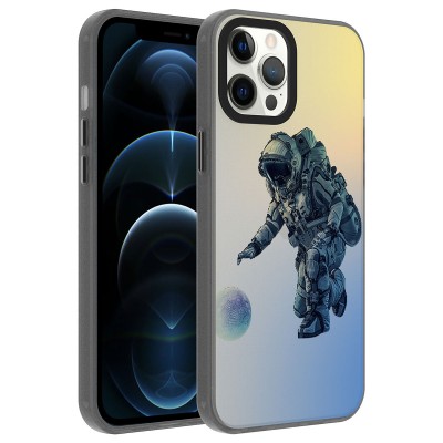 Bal-z Apple iPhone 12 Pro Max Kılıf Desenli  Dragon Sert Kapak