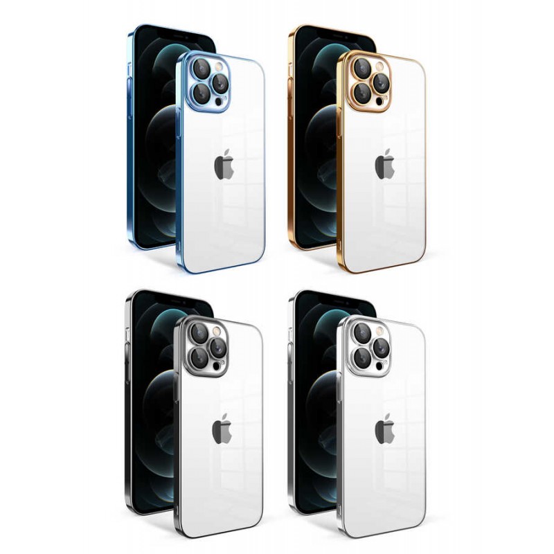 Bal-z Apple iPhone 12 Pro Max Kılıf Kamera Korumalı Renkli Çerçeveli  Garaj Kapak