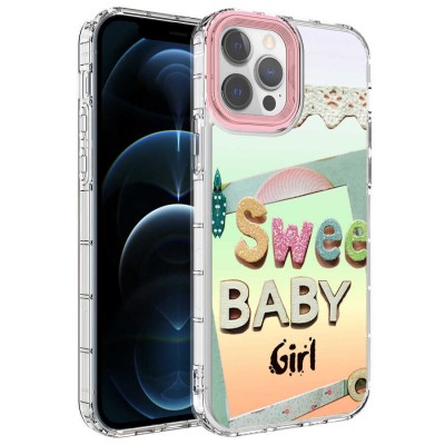 Bal-z Apple iPhone 12 Pro Max Kılıf Kamera Korumalı Renkli Desenli Sert Silikon  Korn Kapak