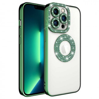 Apple iPhone 12 Pro Max Kılıf Kamera Korumalı Taş Süslemeli Arkası Şeffaf Zore Asya Kapak Apple iPhone 12 Pro Max Kılıf Kamera Korumalı Taş Süslemeli Arkası Şeffaf Zore Asya Kapak