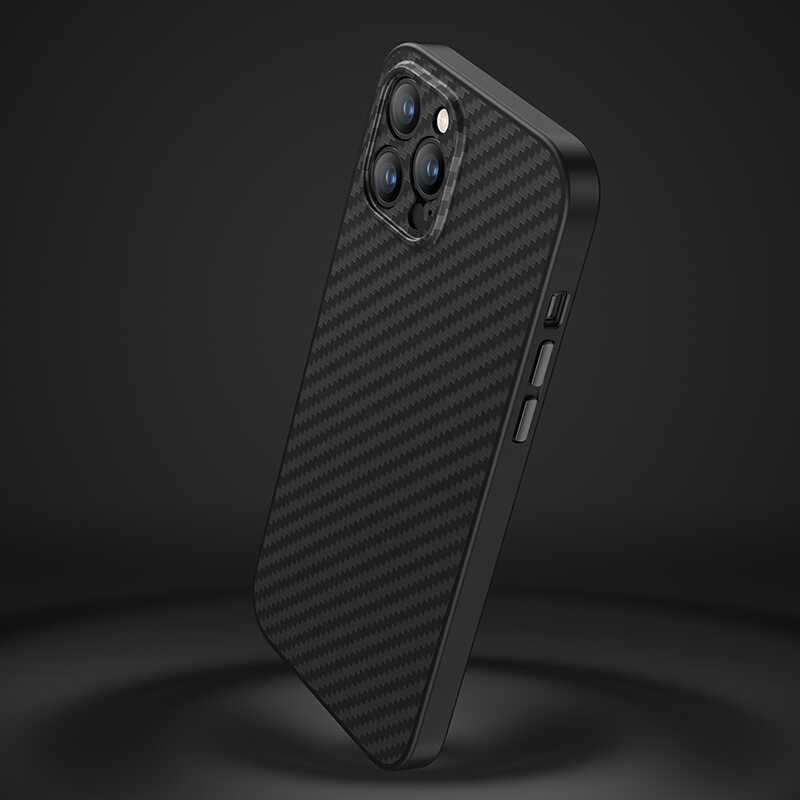 Bal-z Apple iPhone 12 Pro Max Kılıf Karbon Fiber Benks Hybrid Kevlar Kapak