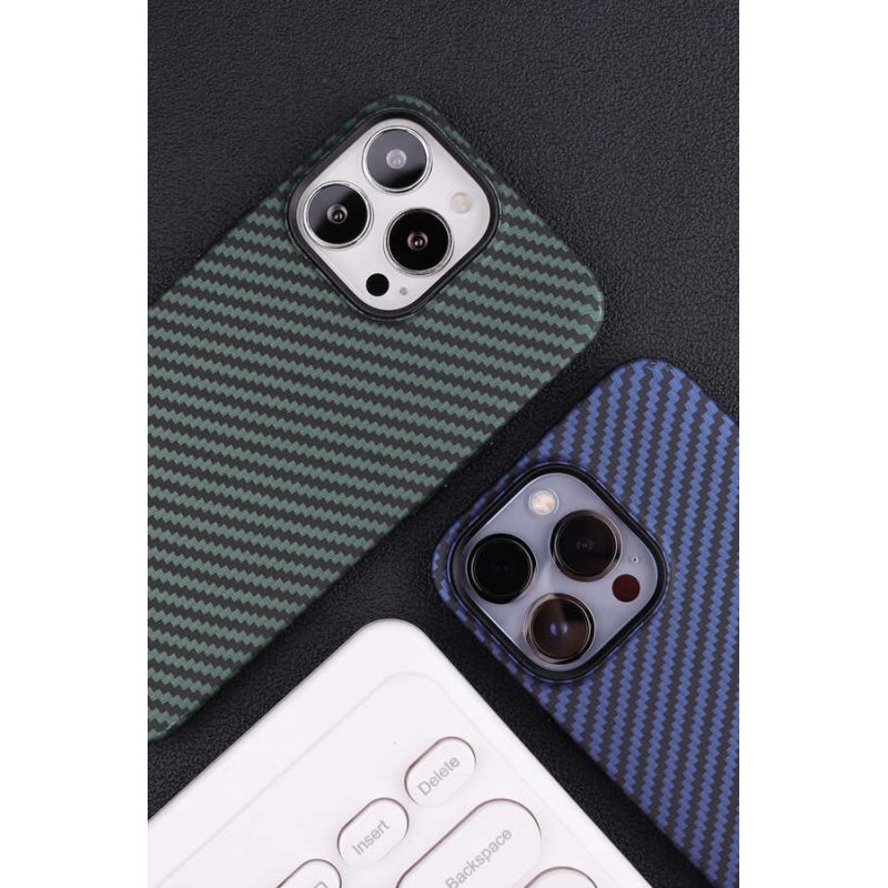 Bal-z Apple iPhone 12 Pro Max Kılıf Karbon Fiber Tasarımlı  Karbono Kapak