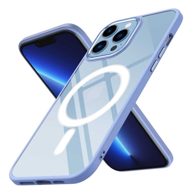 Bal-z Apple iPhone 12 Pro Max Kılıf Wireless Şarj Özellikli  Krom M-safe Silikon Kapak