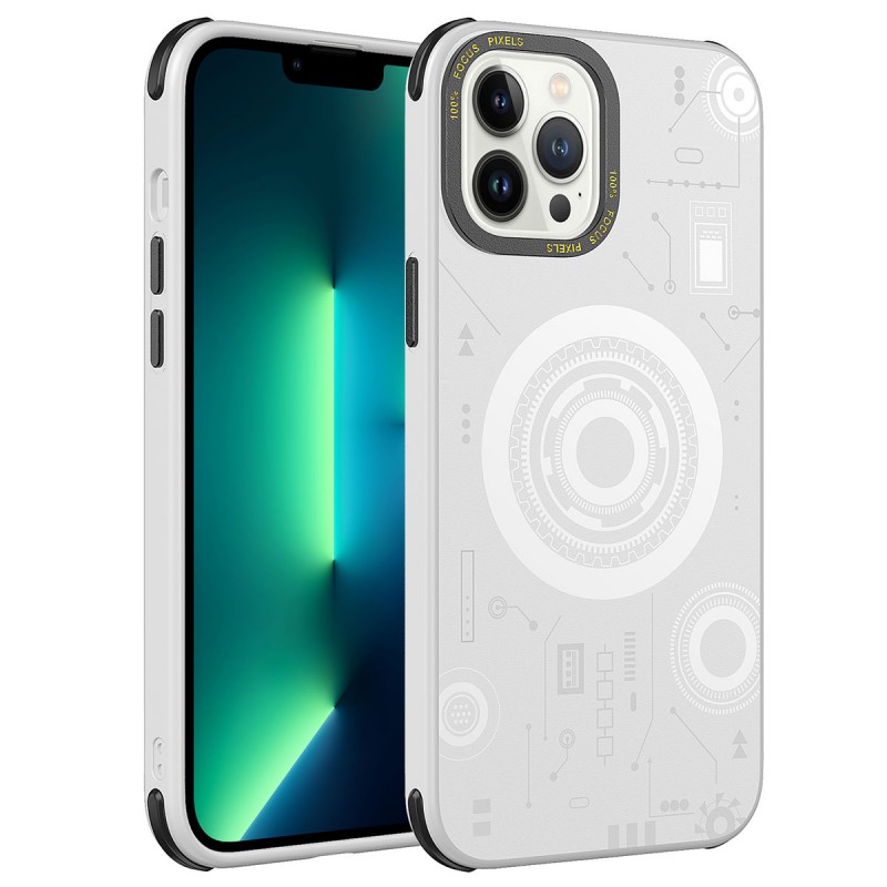 Bal-z Apple iPhone 12 Pro Max Kılıf  Wireless Şarj Özellikli Desenli Hot Kapak