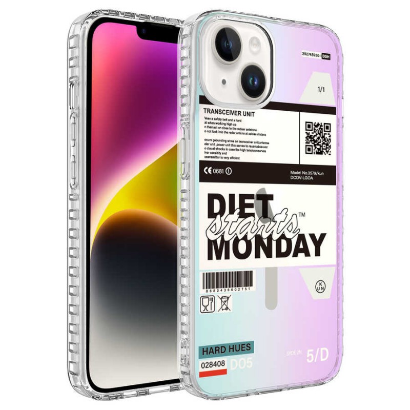 Bal-z Apple iPhone 13 Kılıf Airbag Kenarlı Renkli Desenli Silikon  Elegans Kapak