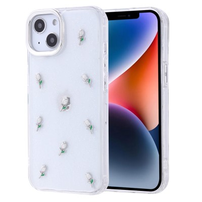 Bal-z Apple iPhone 13 Kılıf Airbag Tasarımlı Simli Şeffaf Zore Kutup Kapak