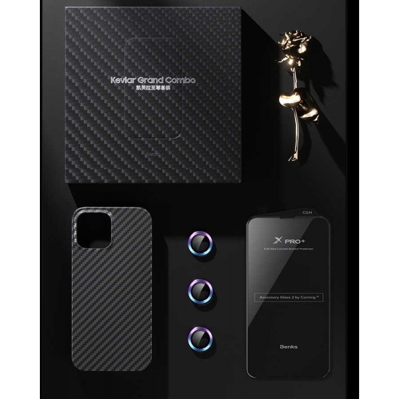 Bal-z Apple iPhone 13 Kılıf Benks Aramid M-safe 3 in 1 Set