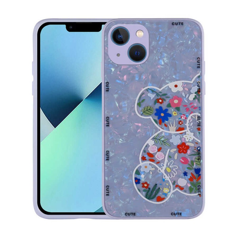 Bal-z Apple iPhone 13 Kılıf Desenli Sert Silikon  Mumila Kapak
