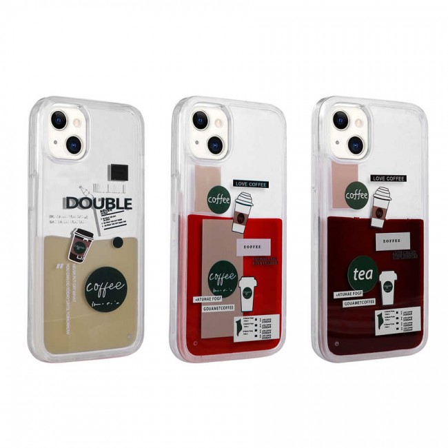 Apple iPhone 13 Kılıf Desenli Sıvılı Zore Drink Silikon Kapak Apple iPhone 13 Kılıf Desenli Sıvılı Zore Drink Silikon Kapak
