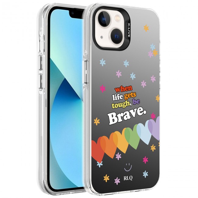 Apple iPhone 13 Kılıf Desenli Zore Silver Sert Kapak Apple iPhone 13 Kılıf Desenli Zore Silver Sert Kapak