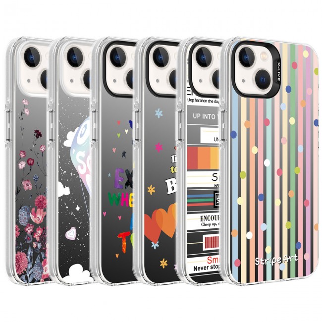 Apple iPhone 13 Kılıf Desenli Zore Silver Sert Kapak Apple iPhone 13 Kılıf Desenli Zore Silver Sert Kapak