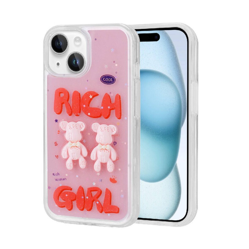 Bal-z Apple iPhone 13 Kılıf Kabartma Figürlü Parlak  Minimini Silikon Kapak