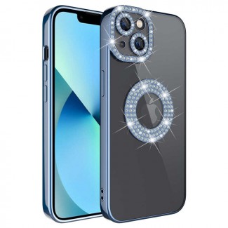 Apple iPhone 13 Kılıf Kamera Korumalı Taş Süslemeli Arkası Şeffaf Zore Asya Kapak Apple iPhone 13 Kılıf Kamera Korumalı Taş Süslemeli Arkası Şeffaf Zore Asya Kapak