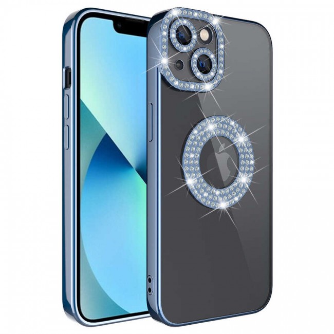 Apple iPhone 13 Kılıf Kamera Korumalı Taş Süslemeli Arkası Şeffaf Zore Asya Kapak Apple iPhone 13 Kılıf Kamera Korumalı Taş Süslemeli Arkası Şeffaf Zore Asya Kapak
