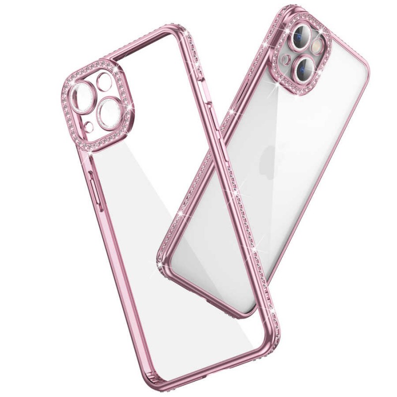 Bal-z Apple iPhone 13 Kılıf Kamera Korumalı Taşlı  Mina Kapak