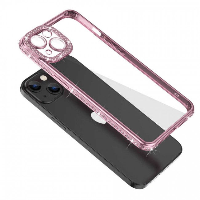 Apple iPhone 13 Kılıf Kamera Korumalı Taşlı Zore Mina Kapak Apple iPhone 13 Kılıf Kamera Korumalı Taşlı Zore Mina Kapak