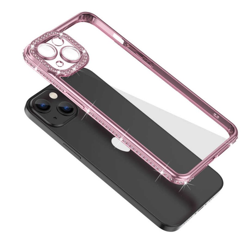 Bal-z Apple iPhone 13 Kılıf Kamera Korumalı Taşlı  Mina Kapak