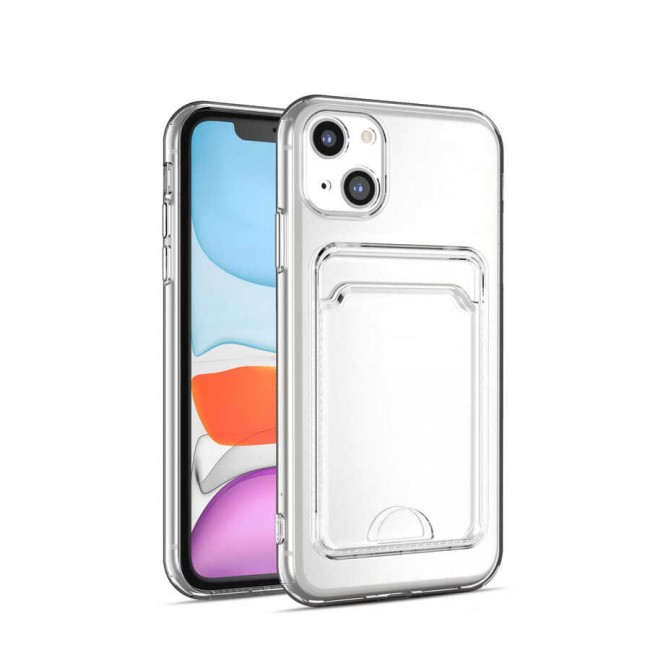 Apple iPhone 13 Kılıf Kartlıklı Şeffaf Zore Setra Clear Silikon Kapak Apple iPhone 13 Kılıf Kartlıklı Şeffaf Zore Setra Clear Silikon Kapak