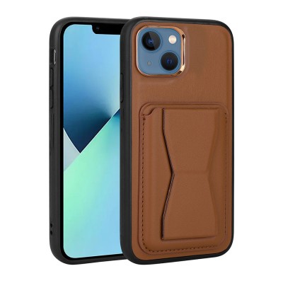 Bal-z Apple iPhone 13 Kılıf Kartlıklı Standlı ​Pu Deri  Memo Kapak