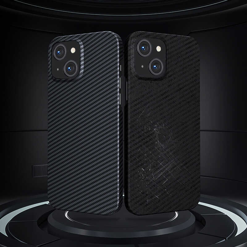 Bal-z Apple iPhone 13 Kılıf M-safe Özellikli Karbon Fiber Benks Essential Kevlar Kapak