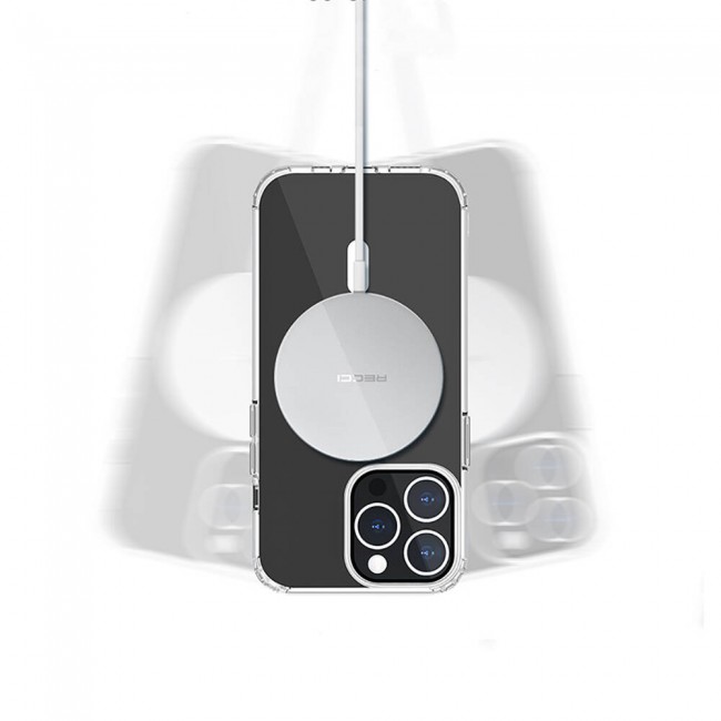Apple iPhone 13 Kılıf Magsafe Şarj Özellikli Airbagli Şeffaf PC Arka Yüzey Recci Magnetik Suction Serisi Kapak Apple iPhone 13 Kılıf Magsafe Şarj Özellikli Airbagli Şeffaf PC Arka Yüzey Recci Magnetik Suction Serisi Kapak