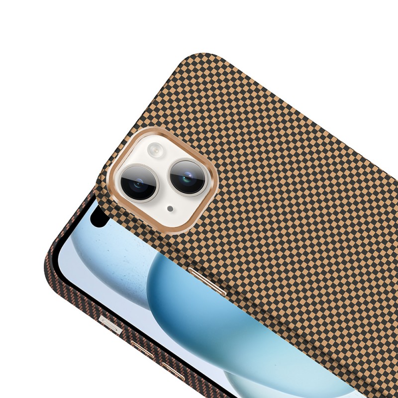 Bal-z Apple iPhone 13 Kılıf M-safe Şarj Özellikli Karbon Fiber Görünümlü Zore Gros Kapak